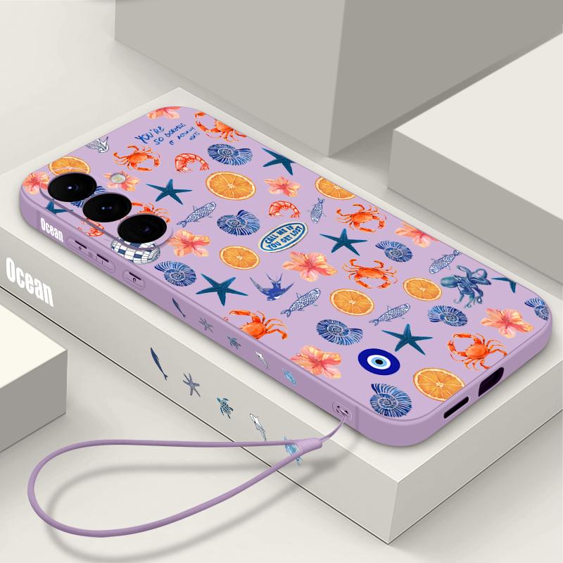 Shark Ocean Fish Print Case For Samsung Galaxy S26 S25 Ultra S24 S23 S22 Plus S21 FE A15 A16 A17 A35 A36 A54 A55 A56 5G Soft Cover