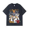 275 GSM Washed T-shirts 100% Cotton Dragon Ball V53 Vegeta Nappa Print Unisex Heavy Cotton T Shirt