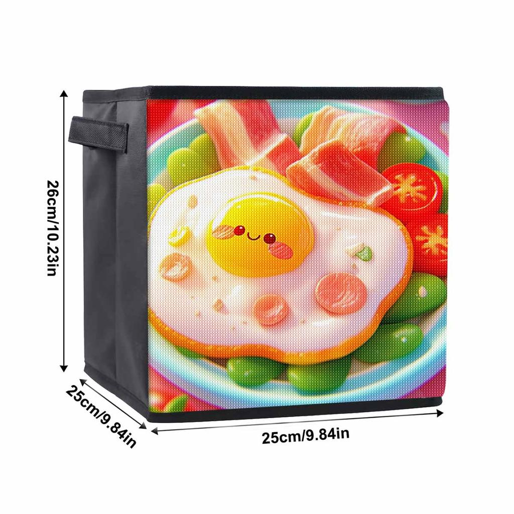 Cute Poached Eggs 5D Diamond Painting Storage Basket Full Round Drill Mosaic Diamond Embroidery Cross Stitch Kits Home Decor Home Decor
