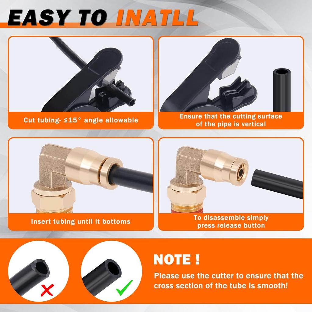 Air Line Kit For Air Spring Bag Suspension With Fittings, 30 FT PA Hose Truck Airbag Line With 1/4 NPT DOT Air Fittings, Replacement Valve For Airbag