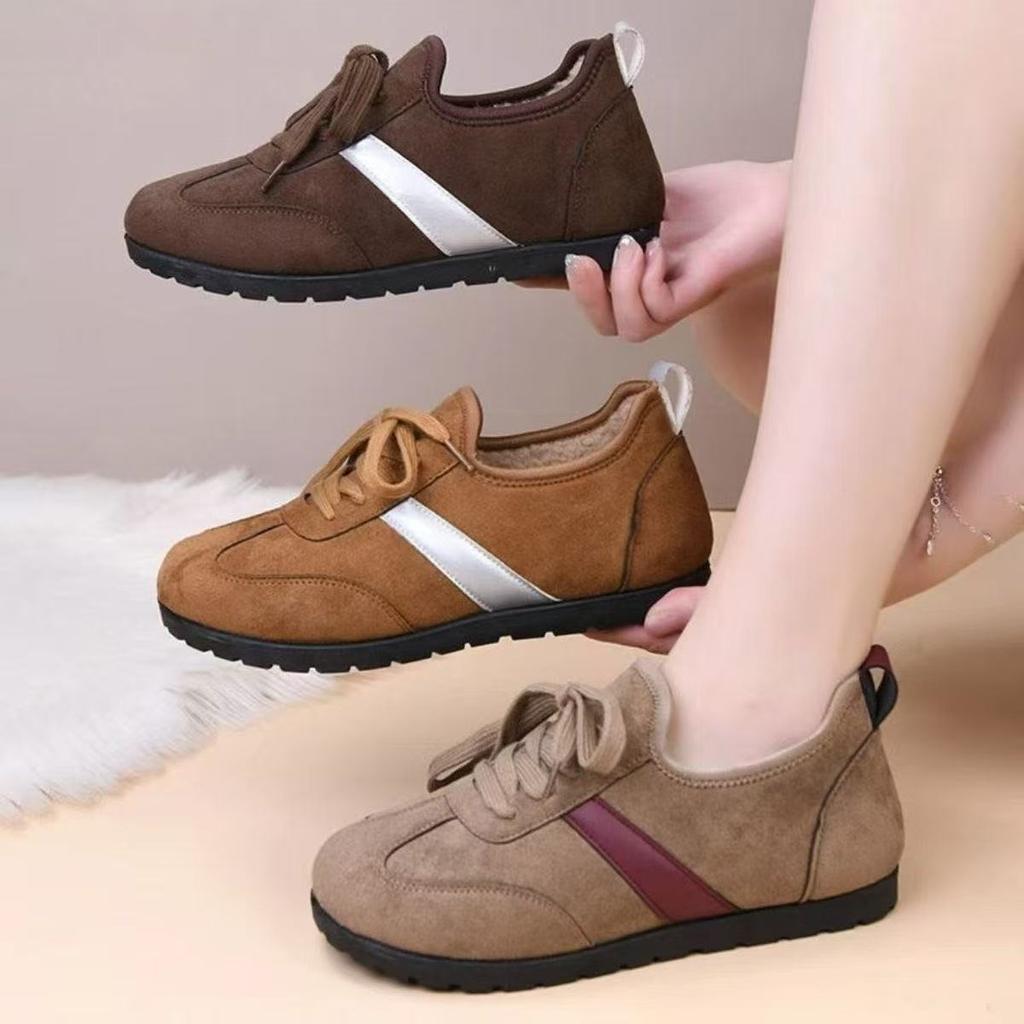 Flat-bottomed Dexun Shoes, New Winter Soft-soled Retro Casual Shoes, Sports Board Shoes, Women's Shoes, Velvet Warm Cotton Shoes