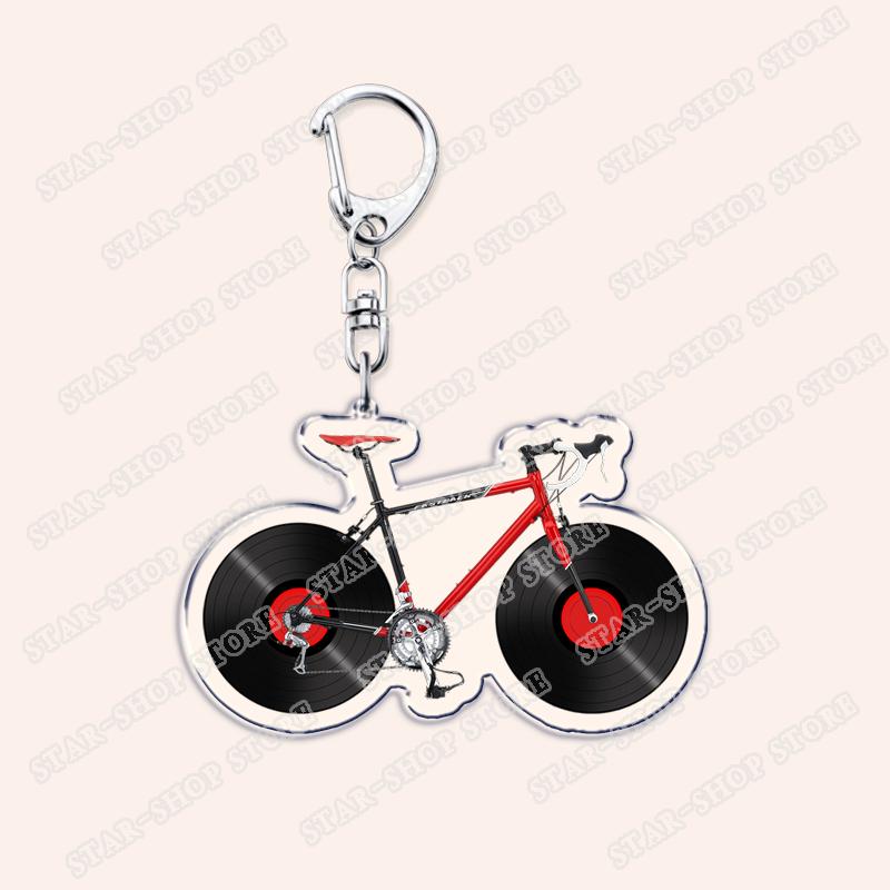 Aesthetic Indie Red Record Music Keychains for Women Accessories Bag Retro Vinyl Label Player Key Chain Fans Gifts Keyrings