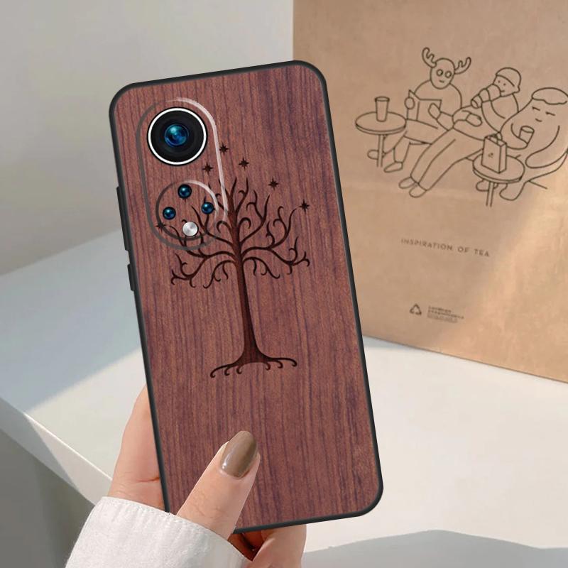Tree Flower Bamboo Wood For Honor Magic 8 5 6 7 Pro Case For Honor 400 200 Lite 50 70 90 X8c X8b X9a X9b X9c X9d Win