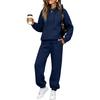 Women's Lined Hoodie and Jogger Pants 2 Piece Set, Casual Drop Shoulder Outfit