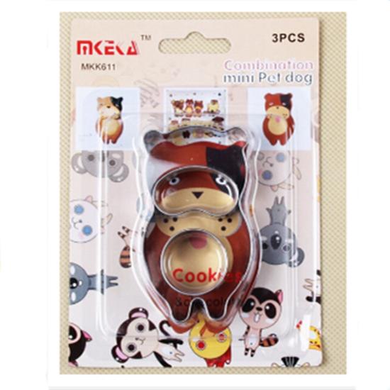 Cartoon animal 3D Combination Mold Squirrel Penguin Raccoon Cookie Mold Stainless Steel Fondant Baking Tool
