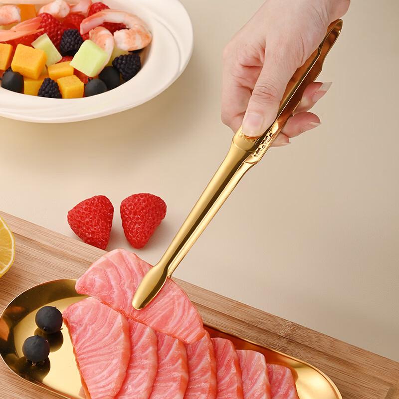 Zhi Shi Stainless Steel Hammered BBQ Food Tongs