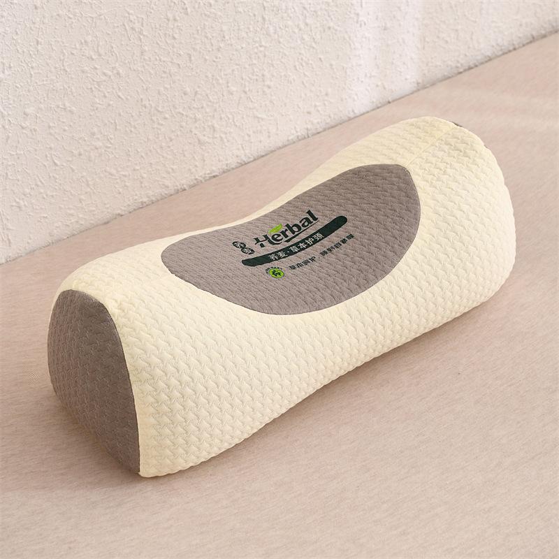 Гречневые подушки для взрослых Цилиндрическая вытяжная шейная подушка Для дома Жесткий наполнитель из гречневой шелухи Шейная подушка против прогиба 45x15x20cm бежевый