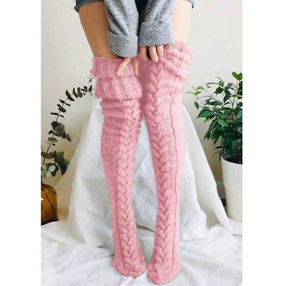 Mohair Wool Socks Knitted Knee Length Socks With Extra Length
