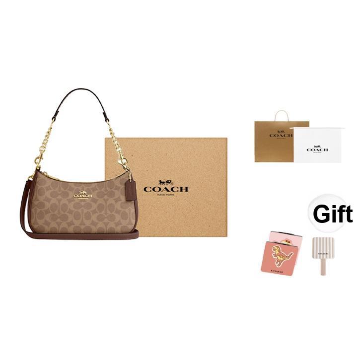 Coach Teri 24 Borsa a Spalla Classica con Logo Monogramma Donna Borsa a Spalla Khaki CV933-IMXHE