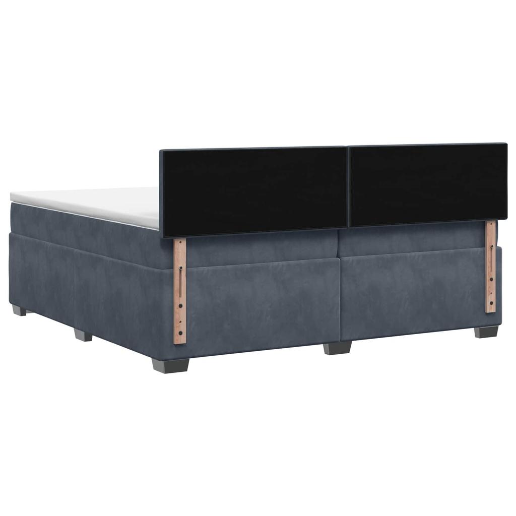 Box Spring Bed with Mattress Dark Grey 200 x 200 cm Velvet