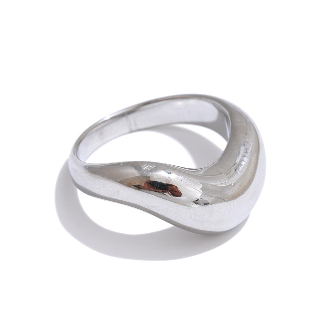 

Yhpup 6789# Minimalist Smooth Stainless Steel Metal Geometric Unusual Ring for Women Gold Color Distinctive Finger Jewelry 6
