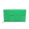 Used Zip Around Wallet Maxi Intrecciato Around Long Wallet Leather Green Used Women
