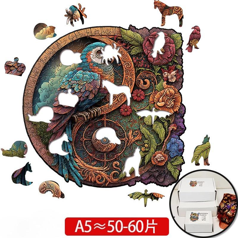 Colorful Peacock Wooden Jigsaw Puzzle - Unique DIY Animal Gift for Kids