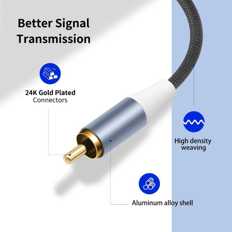 1Pin To 2RCA Cable Gold Plated 1Pin Male To 2RCA Female Stereo Sound Cable for Home Theater HDTV Gaming Consoles