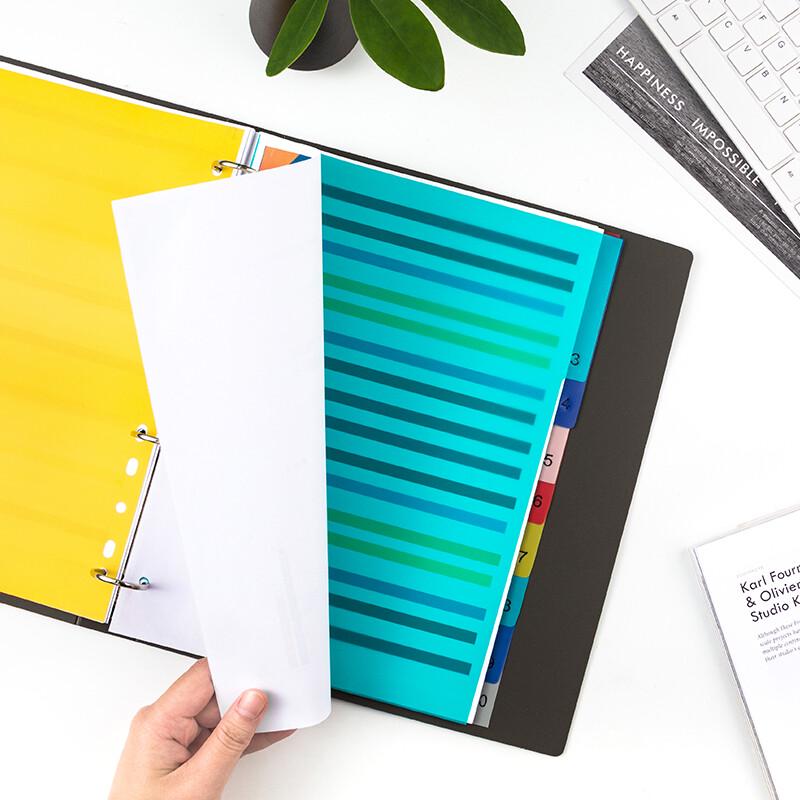 A4 Colored Numerical Index Dividers