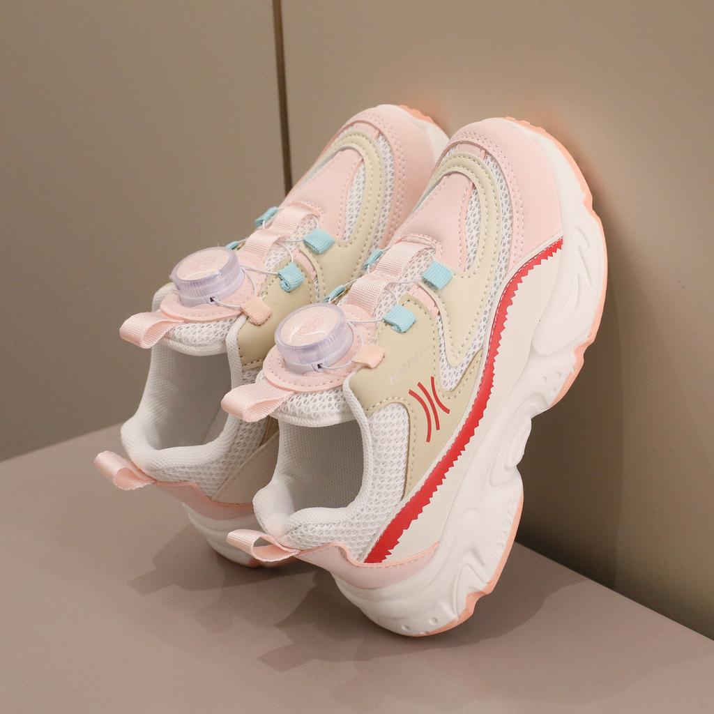 Girls' Shoes Rotating Buttons Springtime and Summertime New Boys' Shoes Children's Sports Shoes Light Girls' Trendy Shoes
