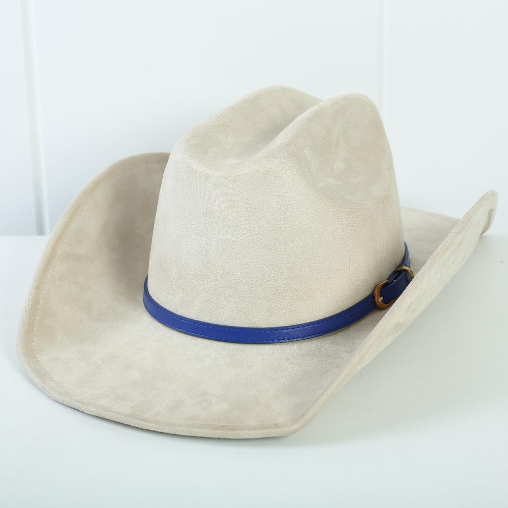 Popolare cappello western da cowboy in camoscio stile europeo e americano per uomo e donna, semplice e alla moda, a tesa larga, cappello jazz