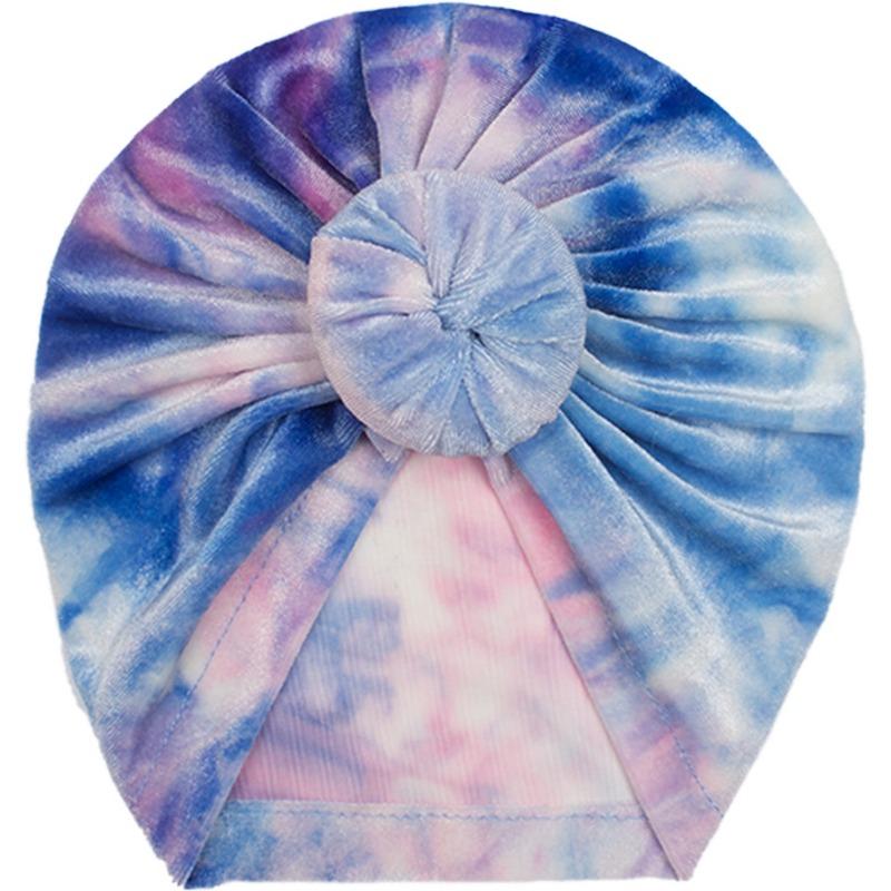 Autumn New Baby Golden Velvet Donut Hat, Children's Creative Tie-dye Pullover Hat, Baby Hat