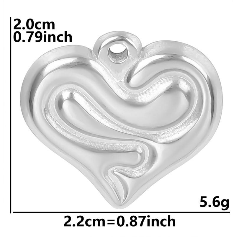 No Fade Titanium Pendant Skull Fire Heart Charm In Bulk DIY Stainless Steel Charms For Jewelry Making Necklace Keychain Earrings