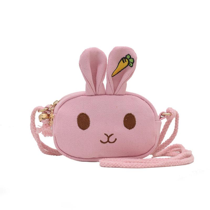 Adorable Mini Canvas Bunny Shoulder Bag For Kids Cute Cartoon Animal Crossbody