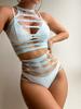 Sexy Bodysuits Lace Hollow Out See Through Lingerie Underwear Women Bandage Body Suit Mujer Halter Bodysuit Femme Outfit