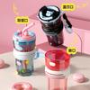 Summer Cute Cartoon Direct Drinking Plastic Water Cup, Large-capacity Portable Student Double-drinking Straw Cup
