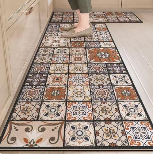 

Custom Link PVC Kitchen Carpet Waterproof Non-slip Floor Mat Oil-proof Home Decoration Rug Vinyl Leather Foot Mats 120x200cm