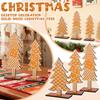 1 Pack 3pcs Christmas Wooden Desktop Ornaments Letter Christmas Tree Scene Dress Props Decorations