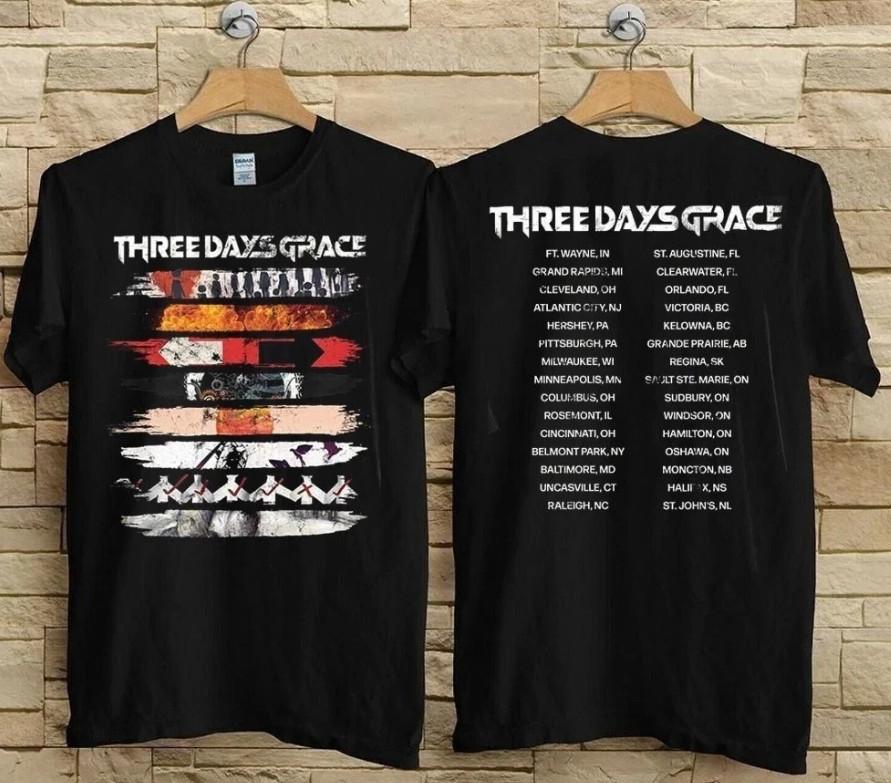 New Three Days Grace 2026 Album Stripe Tour Tshirt