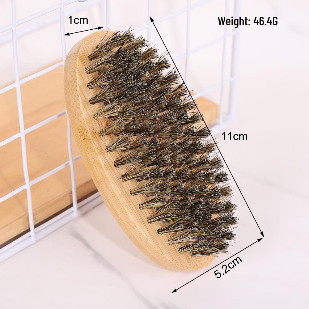 Beech Bamboo Beard Brush for Men's Styling with Pig Bristles