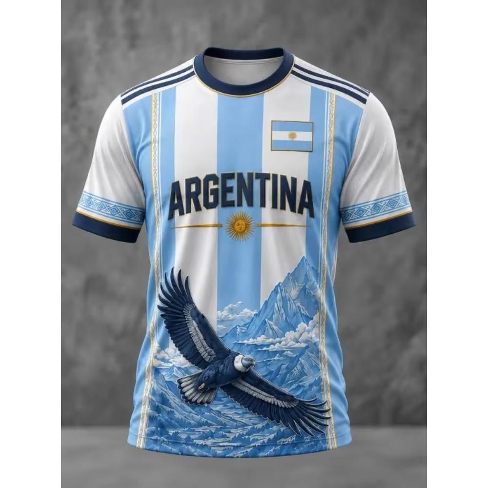 2026 Neues Argentinien Nationalmannschaft Fußballtrikot Lässiges Sporttraining Fan Schnelltrocknendes T-Shirt für Damen Passend Y2k Bequem
