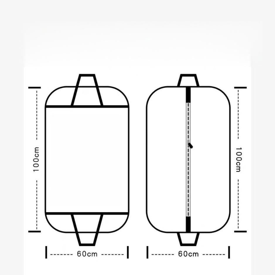 5pcs Black Garment Storage Bags Non Woven Dust Cover with Carry Handles for Suits Coats Formalwear and Bridal Dresses 5pcs 60x100cm 5080₽