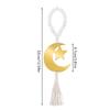 Eid Mubarak Holzperlen Anhänger mit Quaste Ramadan Kareem Mond Stern Hängendes Ornament Geschenk Islamische Muslimische Party Hausdekoration