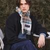 ABRAHAM MOON Merino Wool Muffler 25cm - Muted Blue Stuart