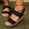 **New Summer Plus-Size Roman Elastic Band Beach Sandals for Women**