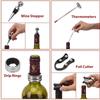 Wine Opener Set, Wine Bottle Opener Rabbit Corkscrew Set with Wood Case, 9pcs Including Rabbit Wine Opener, Wine Stopper