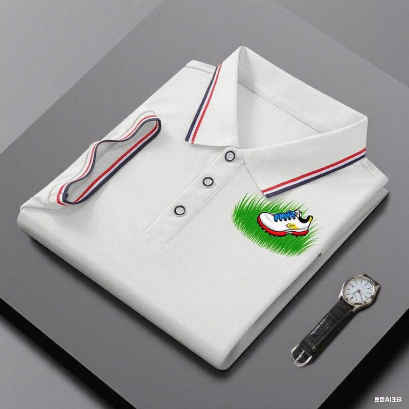 Men's Polo Shirt Summer Slim Fit Short Sleeve Tee Breathable Classic Striped Collar High-quality T-shirt Sportswear Unisex Top