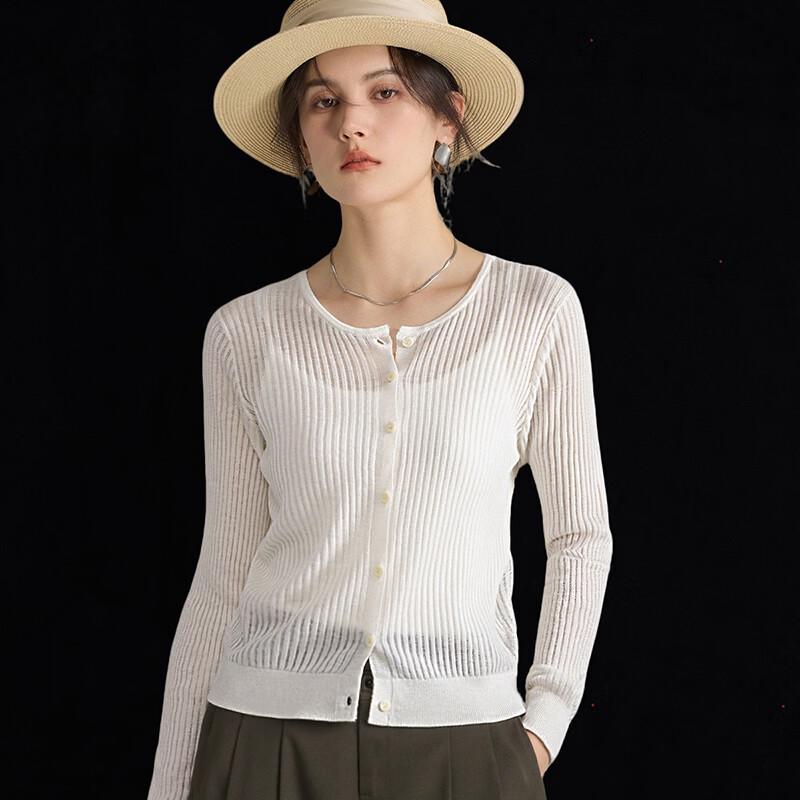 Women's French Elegant Wool Linen Blend Lightweight Knit Top