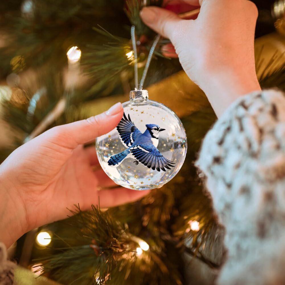 Natures Birds Crystal Glass Christmas Tree Ornament Set With Plastic Material For Holiday Decor