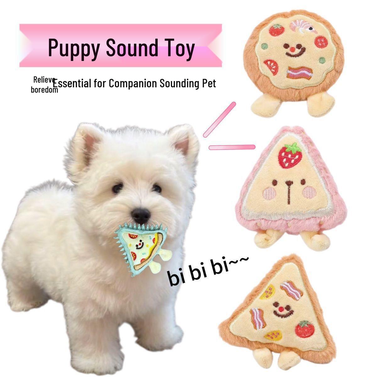 

Plush Pizza Sound Toy for Dogs - Boredom Relief for Puppies and Small Breeds Triangular Pizza (Sounding)