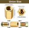 12x 1/4inch Brake Line Connector Fittings Brass Unions 7/16-24 Inverted Adapter Set Car Accessories Threads