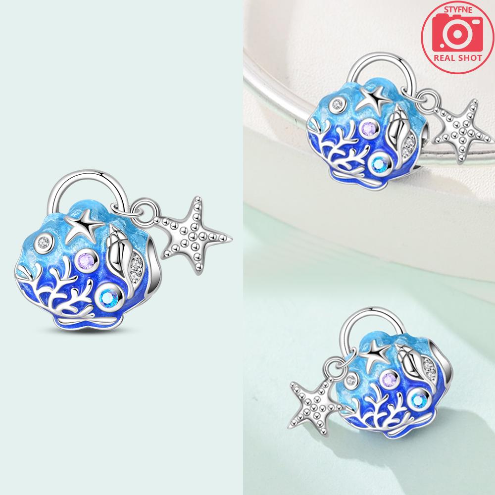 Copper Ocean World Series Sea Blue Turtle Starfish Crab Octopus Charms Bead Fit Bracelet Diy Jewelry Gift