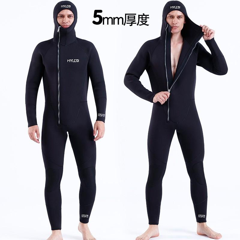 Mens 5mm Full Wetsuit With Hood