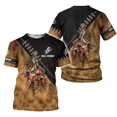 3D North African Bull Print T-shirt Men Oversized Smooth Spanish Bullfighting Loose T-shirt Street Wear T-shirt Summer