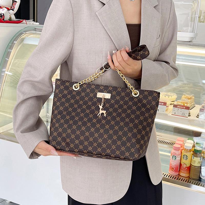 Nákupní tašky pro ženy PU kůže potištěná kabelka osobnost velká kapacita podpažní taška přes rameno designová taška