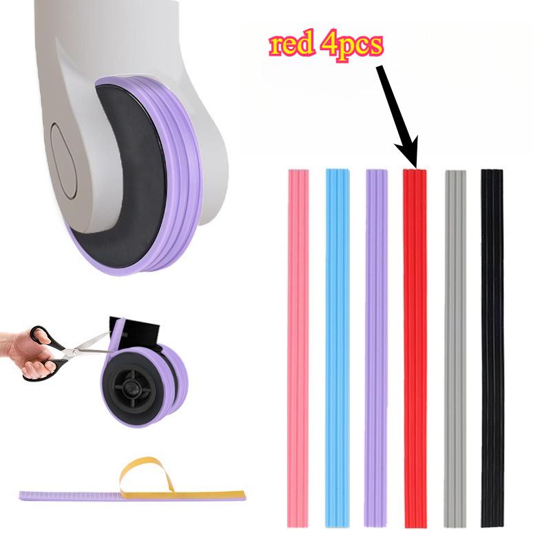 

4 шт. Силиконовые протекторы для колес багажа в спортивном стиле - Нескользящие, шумопоглощающие, прочные резиновые чехлы для чемоданов