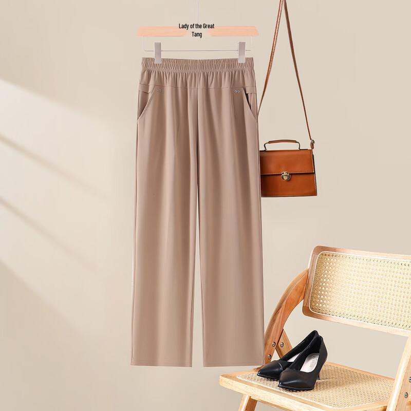 Women s Breathable Straight-Leg Cropped Casual Pants XL
