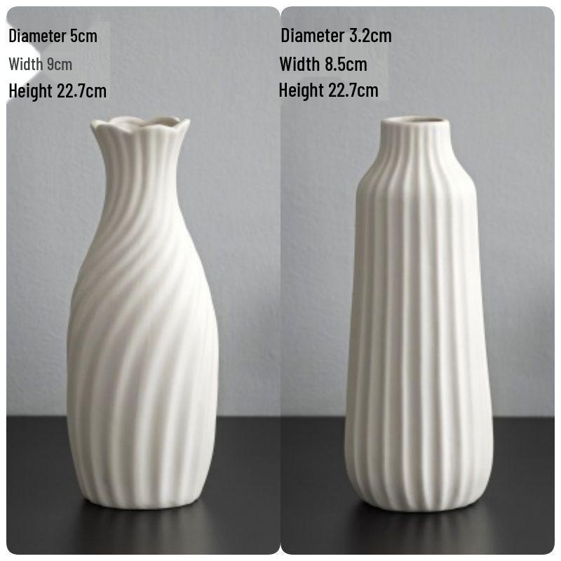 Modern Nordic White Ceramic Vase - Light Luxury Ins Style for Home Decoration and Flower Arrangement