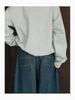 Women's Gray Loose Fit Printed Sweatshirt - Round Neck, Long Sleeve, Drop Shoulder, Versatile Pullover