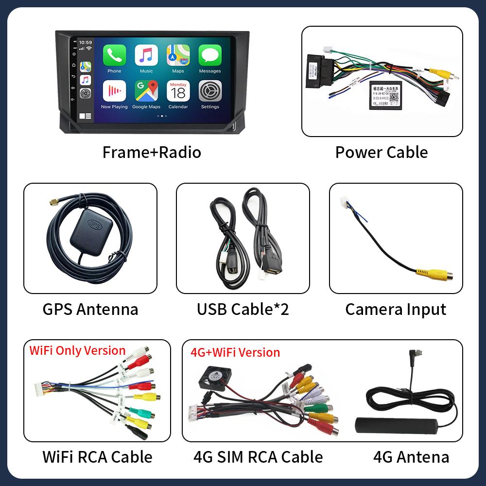Android 16 Car Radio For SEAT Ibiza 2017 2018 2019 2020 Carplay Navigation GPS Multimedia Player WiFi+5G Stereo Auto Head Unit
